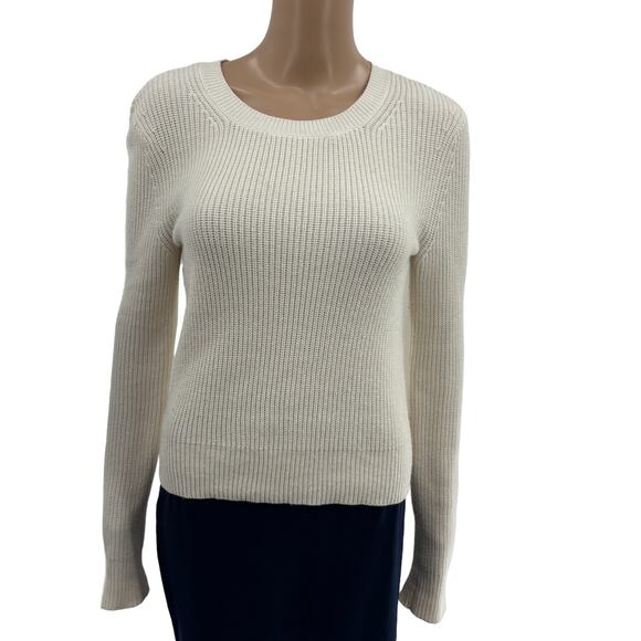 Equipment White Cream Cotton Knit Cashmere Pullover Sweater - Picture 2 of 11
